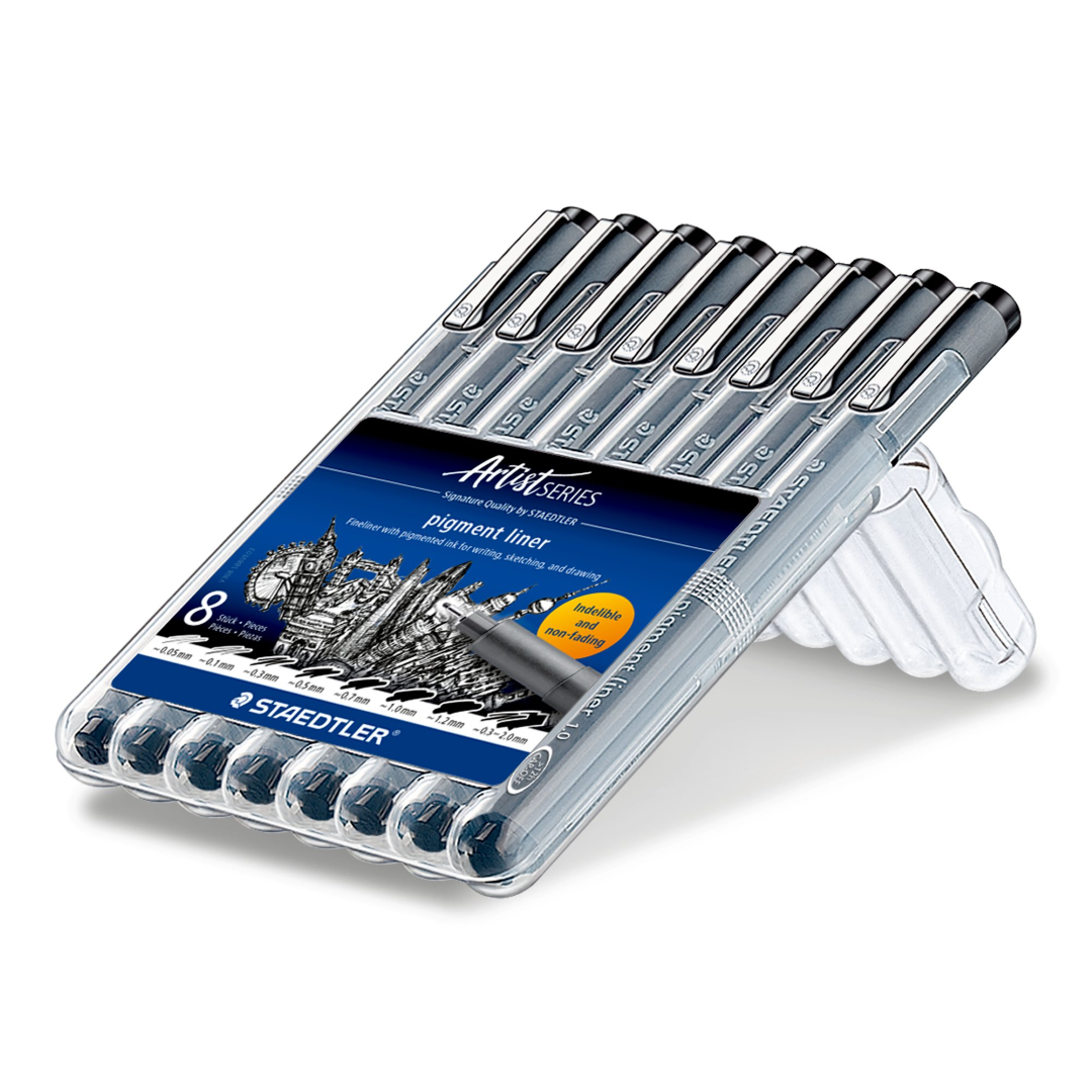 Staedtler Pigment liner 308 St=8col ST-308-SB8